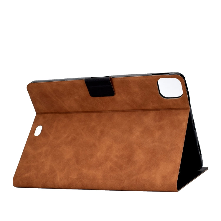 For iPad Pro 11 2024 Cowhide Texture Leather Smart Tablet Case(Brown) - iPad Pro 11 2024 Cases by buy2fix | Online Shopping UK | buy2fix