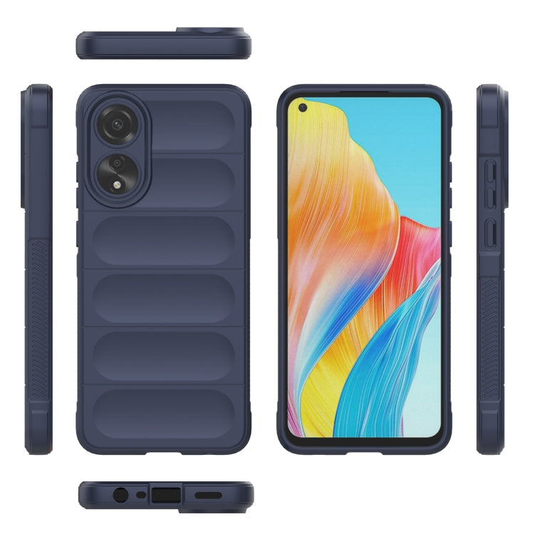 For OPPO A78 4G Global Magic Shield TPU + Flannel Phone Case(Dark Blue) - OPPO Cases by buy2fix | Online Shopping UK | buy2fix