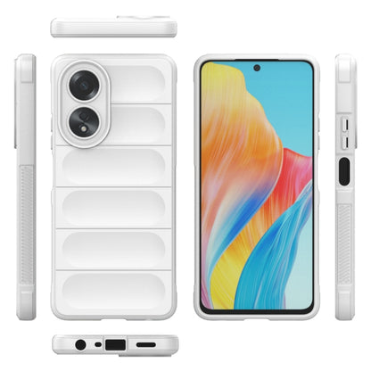 For OPPO A58 4G Global Magic Shield TPU + Flannel Phone Case(White) - OPPO Cases by buy2fix | Online Shopping UK | buy2fix