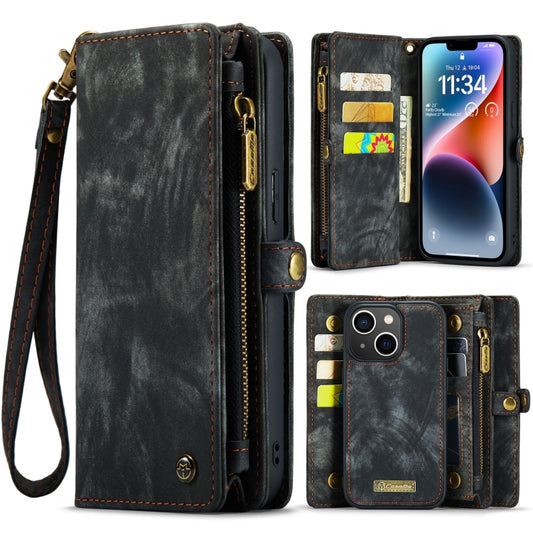 For iPhone 15 CaseMe 008 Detachable Multifunctional Leather Phone Case(Black) - iPhone 15 Cases by CaseMe | Online Shopping UK | buy2fix