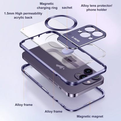 For iPhone 15 Plus Aromatherapy Holder Single-sided MagSafe Magnetic Phone Case(Purple) - iPhone 15 Plus Cases by buy2fix | Online Shopping UK | buy2fix