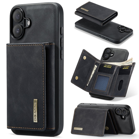 For iPhone 16 Plus DG.MING M1 Series 3-Fold Multi Card Wallet Leather Phone Case(Black) - iPhone 16 Plus Cases by DG.MING | Online Shopping UK | buy2fix