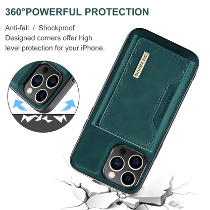 For iPhone 15 Pro DG.MING M2 Series 3-Fold Card Bag Wallet Leather Phone Case(Green) - iPhone 15 Pro Cases by DG.MING | Online Shopping UK | buy2fix