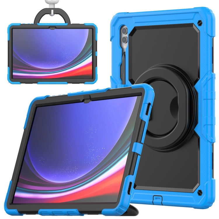 For Samsung Galaxy Tab S10 Ultra D Type Silicone Hybrid PC Tablet Case with Handle Holder(Light Blue) - Galaxy Tab S9 Ultra Cases by buy2fix | Online Shopping UK | buy2fix