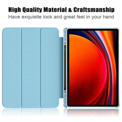 For Samsung Galaxy Tab S9+ Acrylic 3-folding Painted Smart Leather Tablet Case(Waves) - Galaxy Tab S9+ Cases by buy2fix | Online Shopping UK | buy2fix