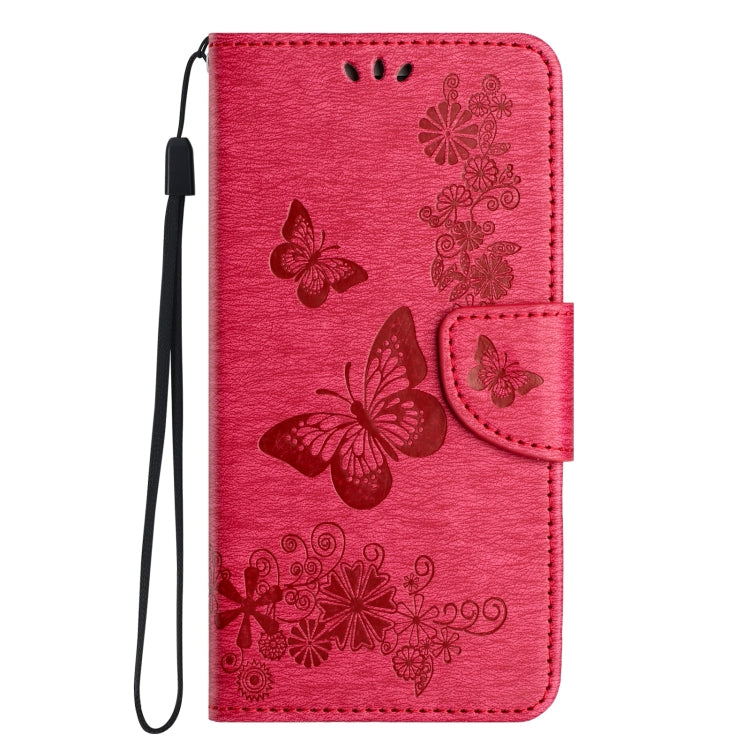 For iPhone 16 Pro Max Butterfly Embossed Flip Leather Phone Case(Red) - iPhone 16 Pro Max Cases by buy2fix | Online Shopping UK | buy2fix