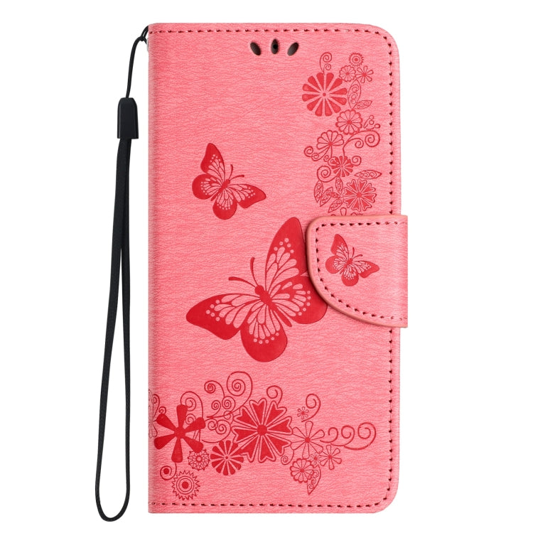 For iPhone 16 Pro Max Butterfly Embossed Flip Leather Phone Case(Pink) - iPhone 16 Pro Max Cases by buy2fix | Online Shopping UK | buy2fix