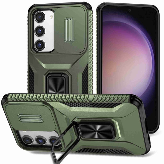 For Samsung Galaxy S23 5G Sliding Camshield Holder Phone Case(Alpine Green) - Galaxy S23 5G Cases by buy2fix | Online Shopping UK | buy2fix