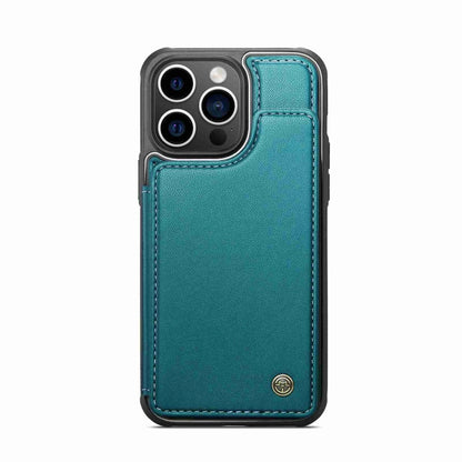 For iPhone 15 Pro CaseMe C22 Card Slots Holder RFID Anti-theft Phone Case(Blue Green) - iPhone 15 Pro Cases by CaseMe | Online Shopping UK | buy2fix