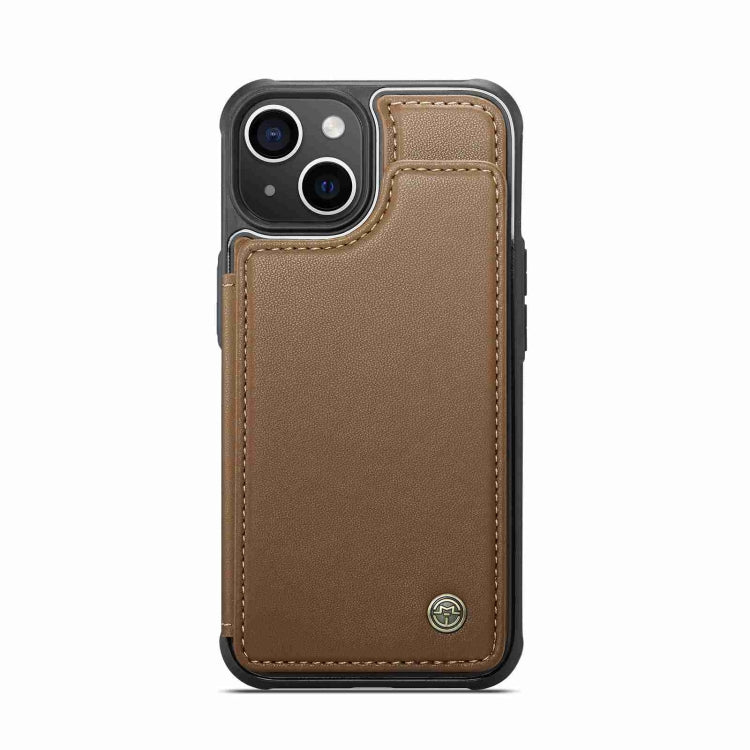 For iPhone 15 CaseMe C22 Card Slots Holder RFID Anti-theft Phone Case(Brown) - iPhone 15 Pro Cases by CaseMe | Online Shopping UK | buy2fix