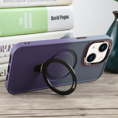 For iPhone 14 Gradient MagSafe Holder Liquid TPU Hybrid PC Phone Case(Blue Purple) - iPhone 14 Cases by buy2fix | Online Shopping UK | buy2fix