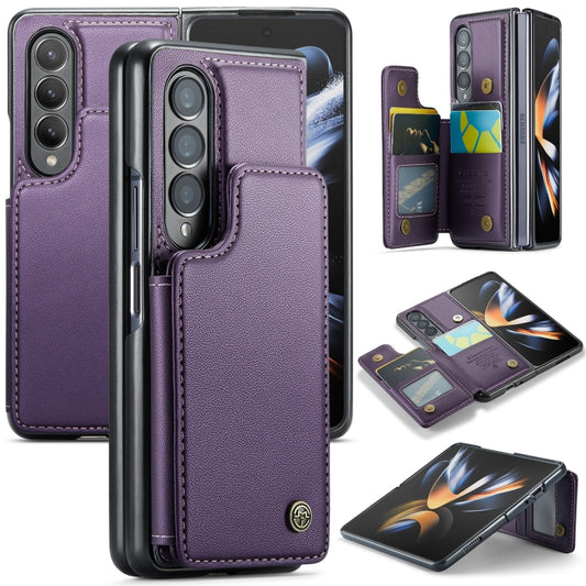 For Samsung Galaxy Z Fold4 5G CaseMe C22 PC+TPU Business Style RFID Anti-theft Leather Phone Case(Purple) - Galaxy Z Fold4 5G Cases by CaseMe | Online Shopping UK | buy2fix