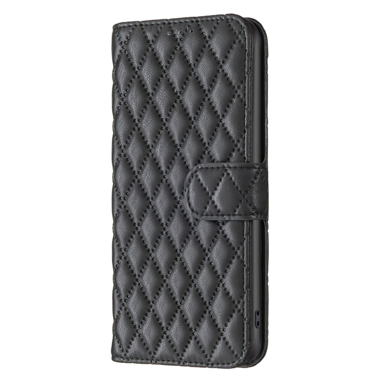 For Honor 100 Diamond Lattice Wallet Flip Leather Phone Case(Black) - Honor Cases by buy2fix | Online Shopping UK | buy2fix