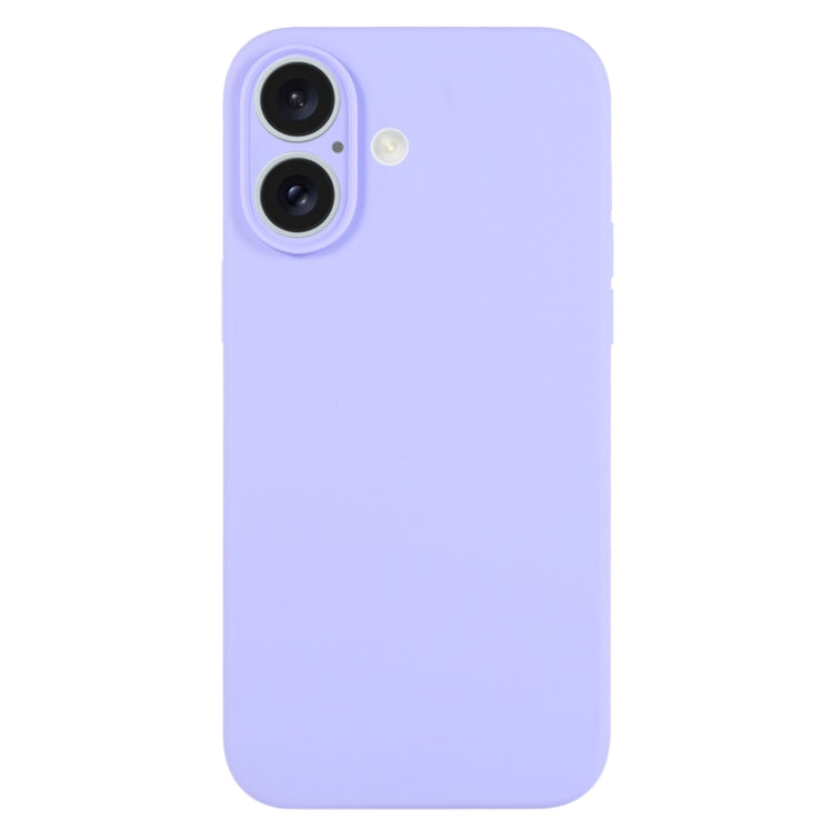 For iPhone 16 Pure Color Liquid Silicone Fine Pore Phone Case(Light Purple) - iPhone 16 Cases by buy2fix | Online Shopping UK | buy2fix