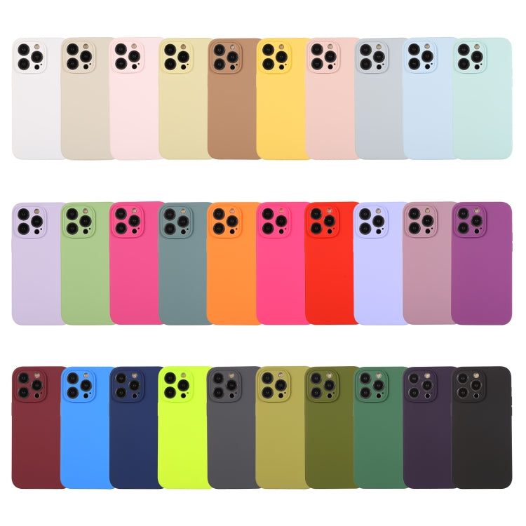 For iPhone 14 Pro Pure Color Liquid Silicone Fine Pore Phone Case(Black) - iPhone 14 Pro Cases by buy2fix | Online Shopping UK | buy2fix