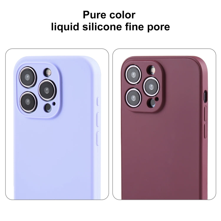 For iPhone 12 Pro Pure Color Liquid Silicone Fine Pore Phone Case(Berry Purple) - iPhone 12 / 12 Pro Cases by buy2fix | Online Shopping UK | buy2fix