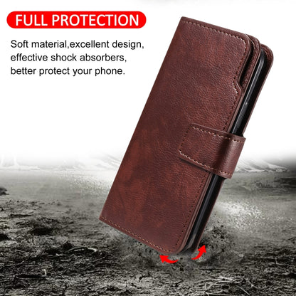 For iPhone 16 Pro Max Tri-Fold 9-Card Wallets Leather Phone Case(Brown) - iPhone 16 Pro Max Cases by buy2fix | Online Shopping UK | buy2fix