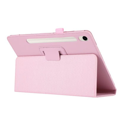 For Samsung Galaxy Tab S9 Ultra Litchi Texture Leather Tablet Case with Holder(Pink) - Other Galaxy Tab PC by buy2fix | Online Shopping UK | buy2fix