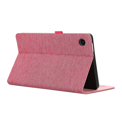 For Samsung Galaxy Tab A9+ Horizontal Flip TPU + Fabric PU Leather Tablet Case(Rose Red) - Galaxy Tab A9+ by buy2fix | Online Shopping UK | buy2fix