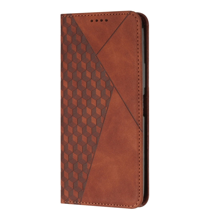 For Motorola Moto G Power 5G 2024 Diamond Splicing Skin Feel Magnetic Leather Phone Case(Brown) - Motorola Cases by buy2fix | Online Shopping UK | buy2fix