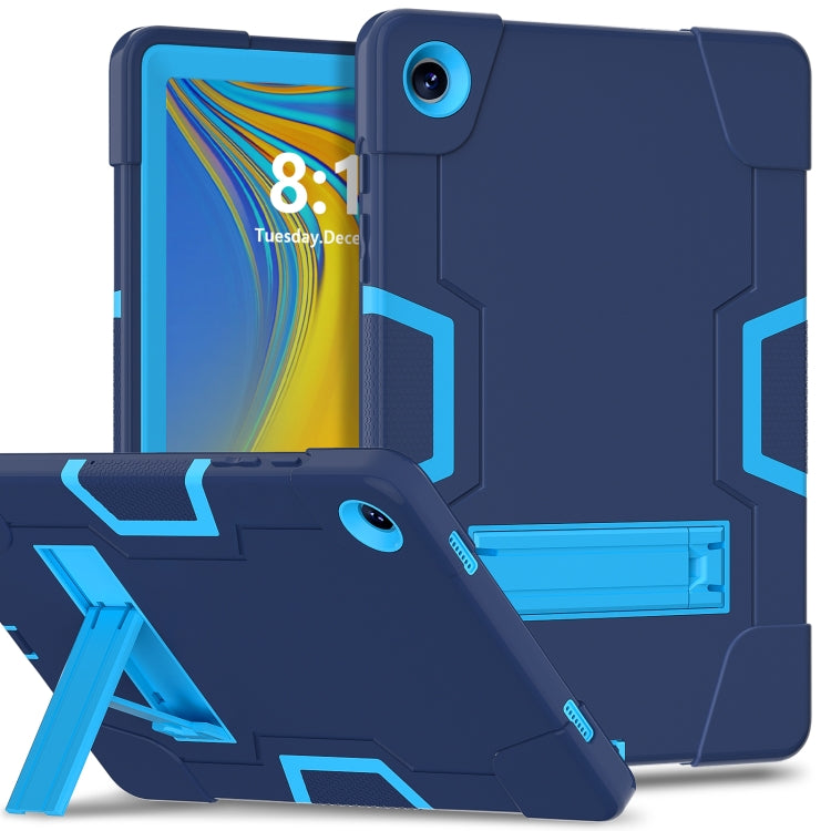 For Samsung Galaxy Tab A9+ Contrast Color Silicone PC Tablet Case with Holder(Navy Blue + Blue) - Galaxy Tab A9+ by buy2fix | Online Shopping UK | buy2fix