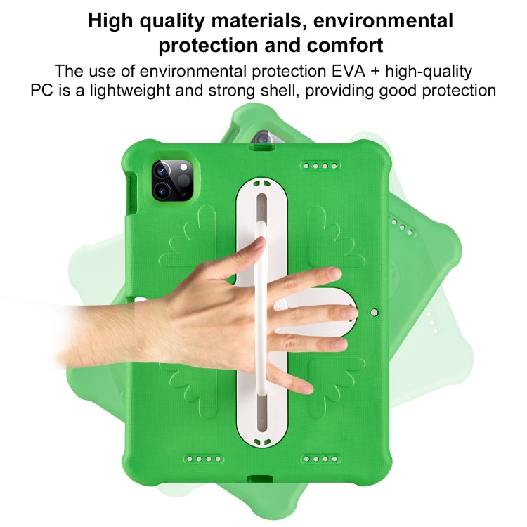 For iPad Pro 11 2024 Shield 360 Rotation Handle EVA Shockproof PC Tablet Case(Green Beige) - iPad Pro 11 2024 Cases by buy2fix | Online Shopping UK | buy2fix