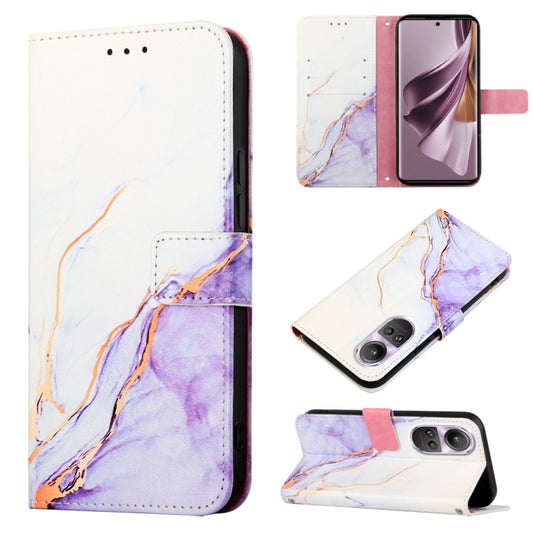 For OPPO Reno10/10 Pro Global PT003 Marble Pattern Flip Leather Phone Case(LS006) - OPPO Cases by buy2fix | Online Shopping UK | buy2fix