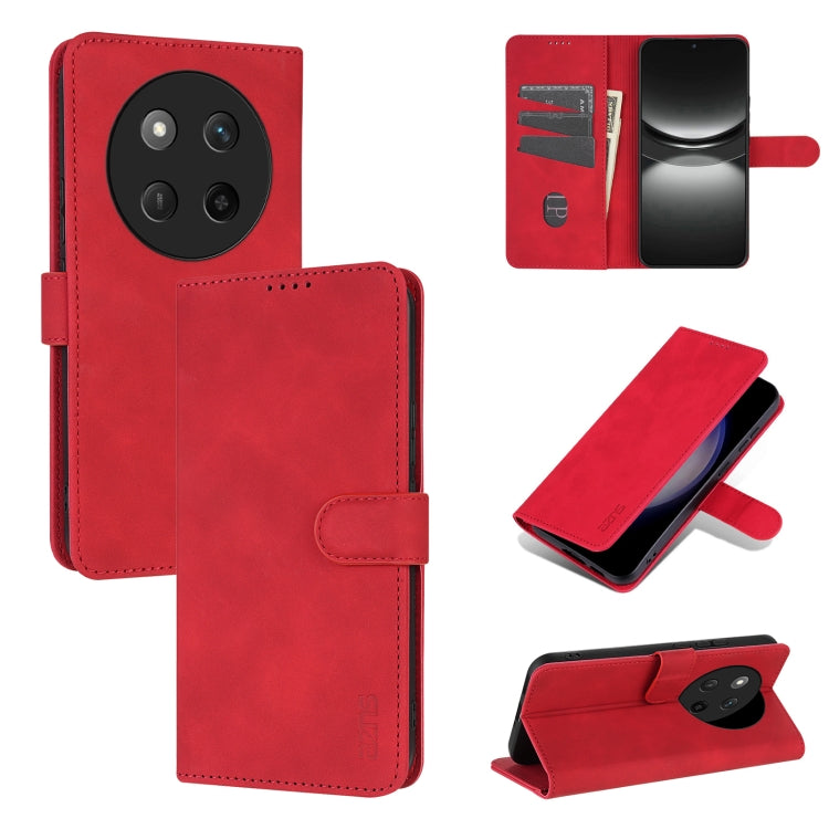 For Honor X60 Pro AZNS Skin Feel Calf Texture Flip Leather Phone Case(Red) - Honor Cases by AZNS | Online Shopping UK | buy2fix