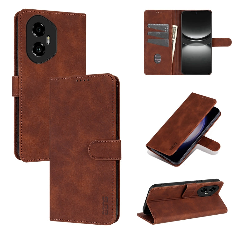 For Honor 300 AZNS Skin Feel Calf Texture Flip Leather Phone Case(Brown) - Honor Cases by AZNS | Online Shopping UK | buy2fix