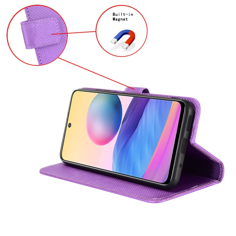 For Doogee X98 Diamond Texture Leather Phone Case(Purple) - Doogee Cases by buy2fix | Online Shopping UK | buy2fix