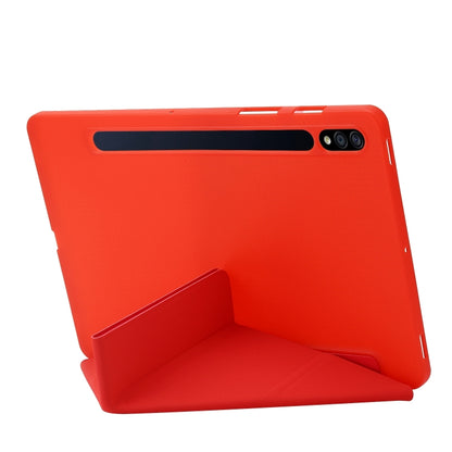 For Samsung Galaxy Tab S9 Deformation Silicone Leather Tablet Case(Red) - Galaxy Tab S9 Cases by buy2fix | Online Shopping UK | buy2fix