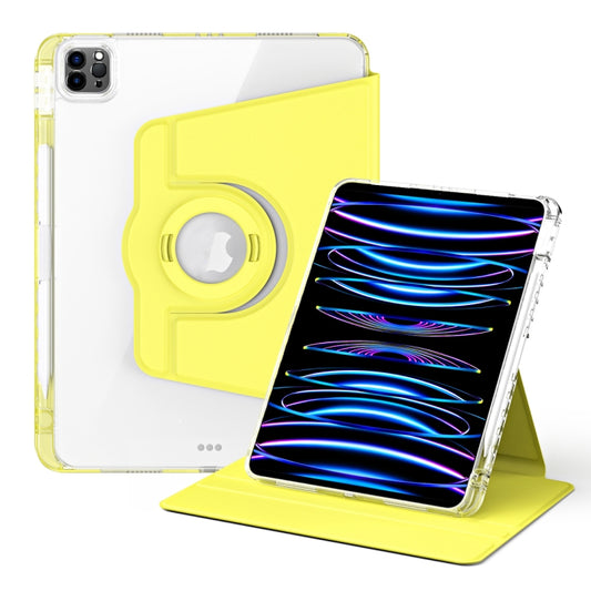 For iPad Air 13 2025 / 2024 360 Rotation Detachable Clear Acrylic Leather Tablet Case(Yellow) - iPad Pro 12.9 (2022/2021) Cases by buy2fix | Online Shopping UK | buy2fix