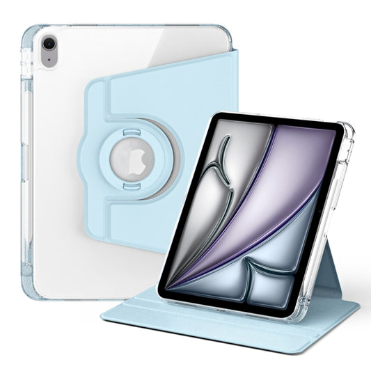 For iPad Air 11 2024 360 Rotation Detachable Clear Acrylic Leather Tablet Case(Ice Blue) - iPad Air 11 2024 Cases by buy2fix | Online Shopping UK | buy2fix