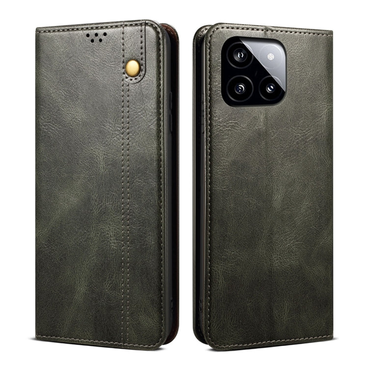 For Xiaomi Redmi K70/K70 Pro Oil Wax Crazy Horse Texture Leather Phone Case(Green) - K70 Pro Cases by buy2fix | Online Shopping UK | buy2fix