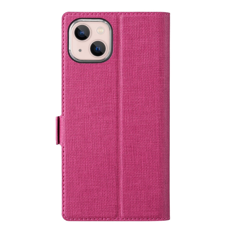 For iPhone 15 ViLi K Series Dual-side Buckle Magsafe Leather Phone Case(Rose Red) - iPhone 15 Cases by ViLi | Online Shopping UK | buy2fix