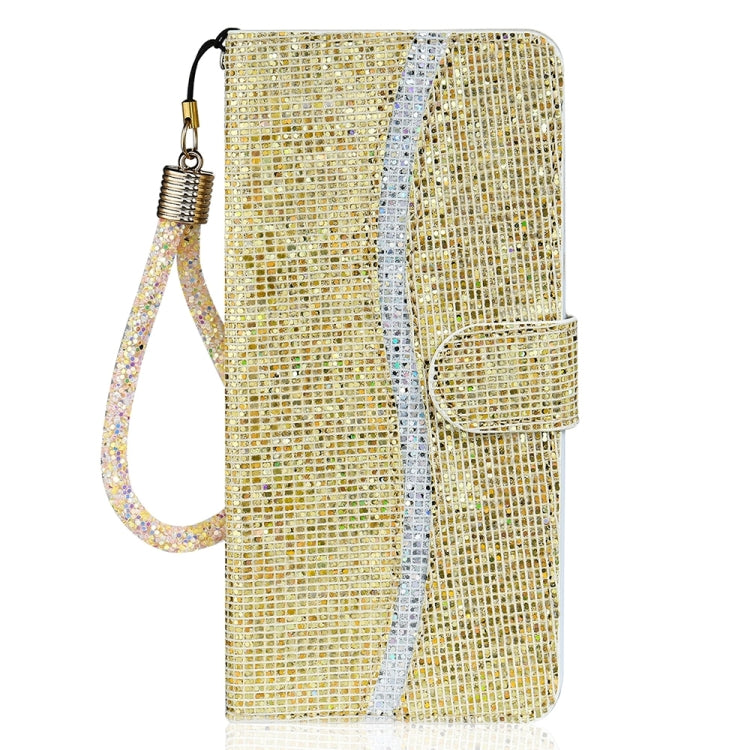 For iPhone 16 Plus Glitter Powder Filp Leather Phone Case(Gold) - iPhone 16 Plus Cases by buy2fix | Online Shopping UK | buy2fix