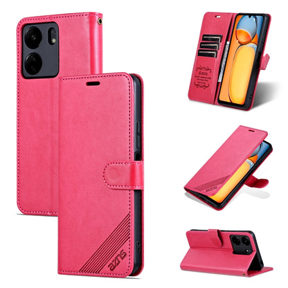 For Xiaomi Poco C65/Redmi 13C AZNS Sheepskin Texture Flip Leather Phone Case(Red) - Xiaomi Cases by AZNS | Online Shopping UK | buy2fix