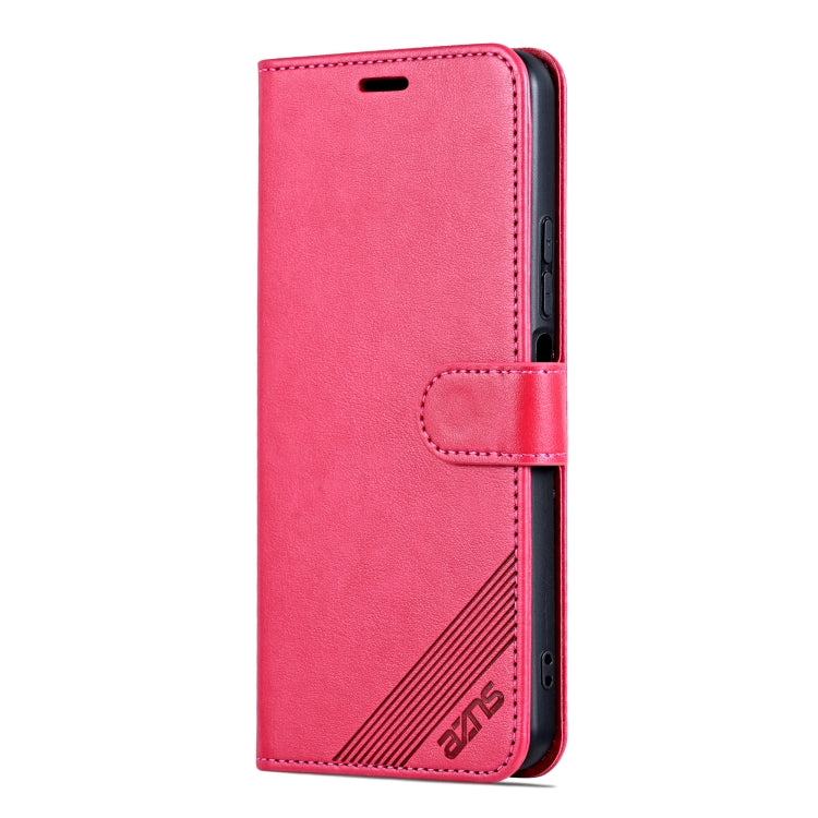 For Xiaomi Poco C65/Redmi 13C AZNS Sheepskin Texture Flip Leather Phone Case(Red) - Xiaomi Cases by AZNS | Online Shopping UK | buy2fix