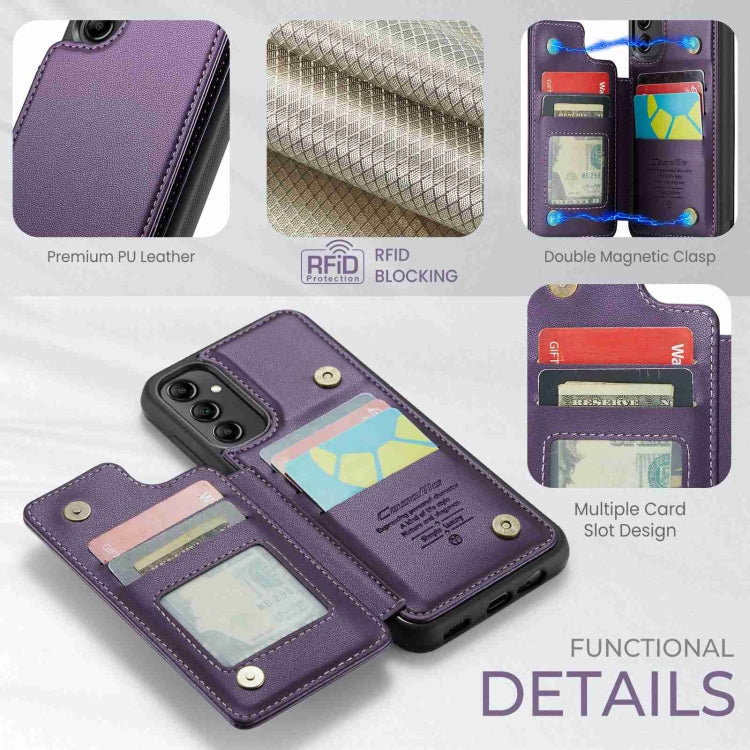 For Samsung Galaxy A14 CaseMe C22 Card Slots Holder RFID Anti-theft Phone Case(Purple) - Galaxy Phone Cases by CaseMe | Online Shopping UK | buy2fix