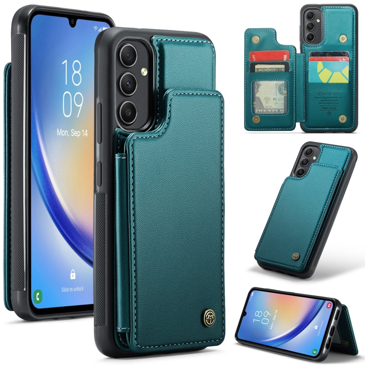 For Samsung Galaxy A54 5G CaseMe C22 Card Slots Holder RFID Anti-theft Phone Case(Blue Green) - Galaxy Phone Cases by CaseMe | Online Shopping UK | buy2fix