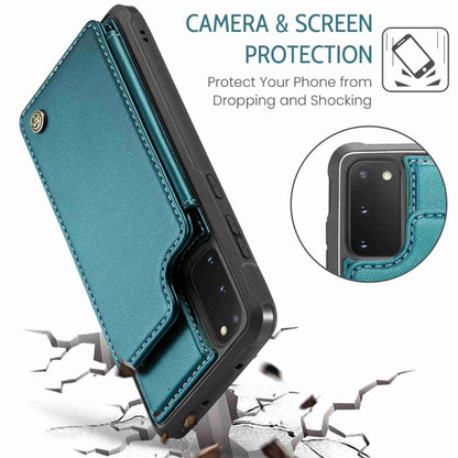 For Samsung Galaxy S20 FE CaseMe C22 Card Slots Holder RFID Anti-theft Phone Case(Blue Green) - Galaxy S20 FE Cases by CaseMe | Online Shopping UK | buy2fix