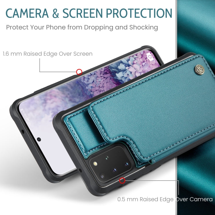 For Samsung Galaxy S20+ CaseMe C22 Card Slots Holder RFID Anti-theft Phone Case(Blue Green) - Galaxy Phone Cases by CaseMe | Online Shopping UK | buy2fix