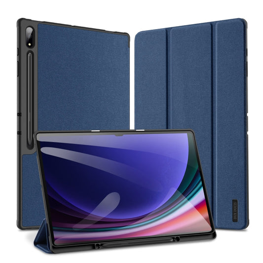 For Samsung Galaxy Tab S10 Ultra DUX DUCIS Domo Series Magnetic Flip Leather Tablet Case(Blue) - Other Galaxy Tab PC by DUX DUCIS | Online Shopping UK | buy2fix