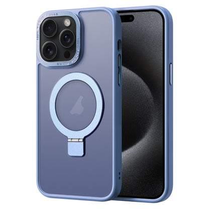 For iPhone 15 Pro Skin Feel MagSafe Magnetic Holder Phone Case(Blue) - iPhone 15 Pro Cases by buy2fix | Online Shopping UK | buy2fix