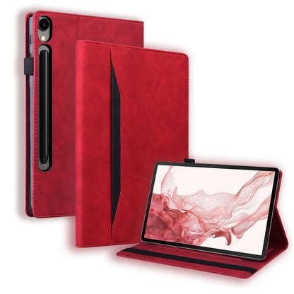 For Samsung Galaxy Tab S9 FE+ Splicing Shockproof Leather Tablet Case(Red) - Galaxy Tab S9 FE+ by buy2fix | Online Shopping UK | buy2fix