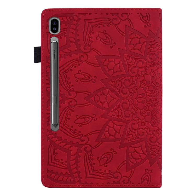 For Samsung Galaxy Tab S9 Ultra Calf Texture Embossed Leather Tablet Case(Red) - Galaxy Tab S9 Ultra Cases by buy2fix | Online Shopping UK | buy2fix