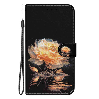 For OnePlus 13 Crystal Texture Colored Drawing Leather Phone Case(Gold Peony) - OnePlus Cases by buy2fix | Online Shopping UK | buy2fix