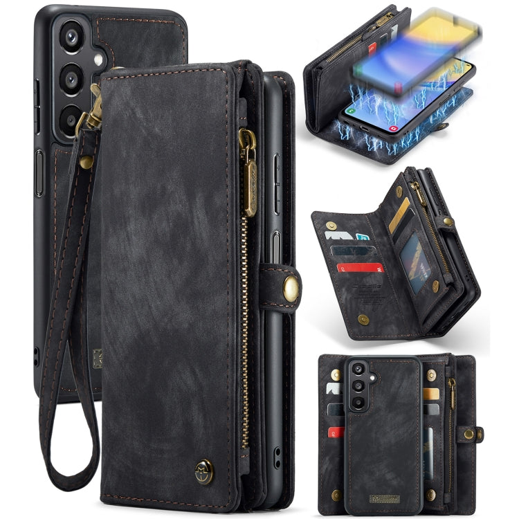 For Samsung Galaxy A15 5G CaseMe 008 Multifunctional Zipper Wallet Leather Phone Case with Lanyard(Black) - Galaxy Phone Cases by CaseMe | Online Shopping UK | buy2fix