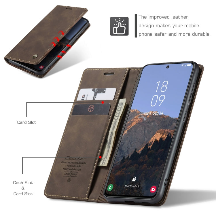 For Samsung Galaxy S24 5G CaseMe 013 Multifunctional Horizontal Flip Leather Phone Case(Coffee) - Galaxy S24 5G Cases by CaseMe | Online Shopping UK | buy2fix