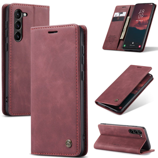 For Samsung Galaxy S24+ 5G CaseMe 013 Multifunctional Horizontal Flip Leather Phone Case(Wine Red) - Galaxy S24+ 5G Cases by CaseMe | Online Shopping UK | buy2fix